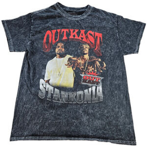 OutKast T-Shirt Men's M Acid Wash Gray Cotton Graphic Stankonia Hip Hop Tee